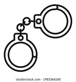 Handcuffs icon. Outline Handcuffs vector icon for web design isolated on white background