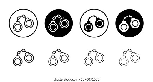 Handcuffs icon Outline vector for web ui