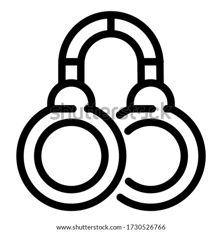 Handcuffs icon. Outline handcuffs vector icon for web design isolated on white background