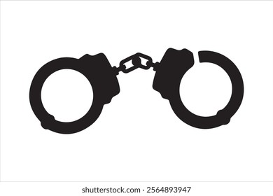 handcuffs icon. police handcuffs vector icon. handcuffs black isolated on white vector illustration.