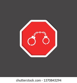 Handcuffs icon. prison sign