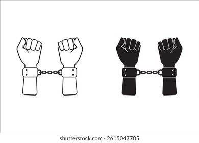 Handcuffs icon set. Prisoner. Detained person. For your website, logo, app, UI design. Vector illustration, isolated on white background.
