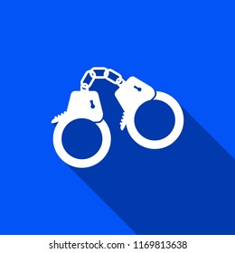 Handcuffs icon with shadow , vector sign design