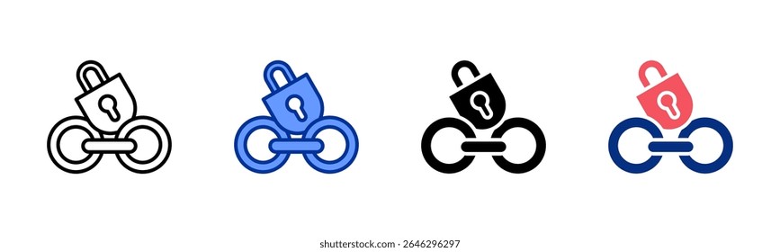 Handcuffs icon sheet multiple style collection