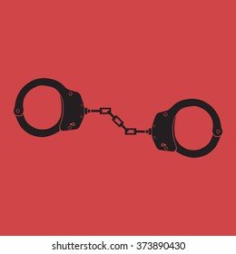 Handcuffs icon sign. Vector illustration.