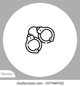 Handcuffs icon sign vector,Symbol, logo illustration for web and mobile