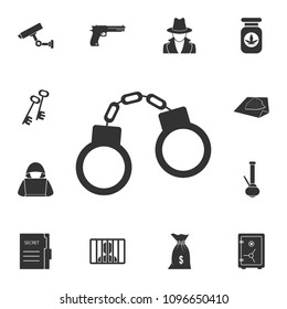 Handcuffs icon. Simple element illustration. Handcuffs symbol design from Crime collection set. Can be used for web and mobile on white background