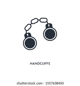 handcuffs icon. simple element illustration. isolated trendy filled handcuffs icon on white background. can be used for web, mobile, ui.