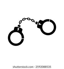 handcuffs icon, simple flat style, illustration, logo sign symbol pictogram template, for ui or ux isolated on white for mobile app, editable