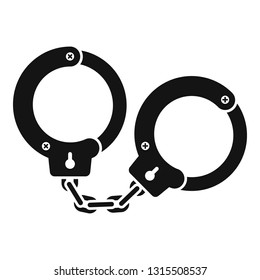 Handcuffs icon. Simple illustration of handcuffs vector icon for web design isolated on white background