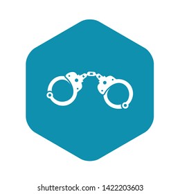 Handcuffs icon in simple style on a white background vector illustration