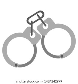 Handcuffs icon in simple style on white background