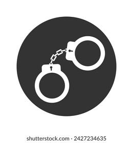 Handcuffs icon in simple style on a white background illustration. Vector