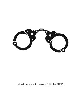 Handcuffs icon in simple style on a white background vector illustration