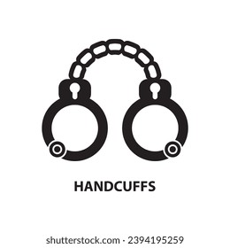 Handcuffs icon. simple symbol handcuffs icon. Web design, apps, simple illustration on white background..eps
