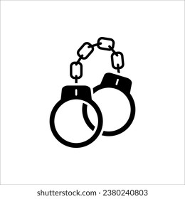 Handcuffs icon. Simple icon for web design. Vector EPS10 illustration