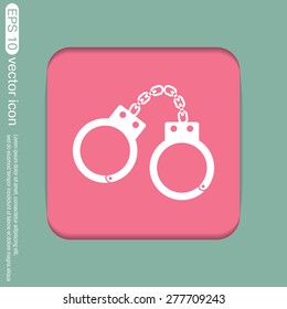 handcuffs icon. symbol of justice . police icon