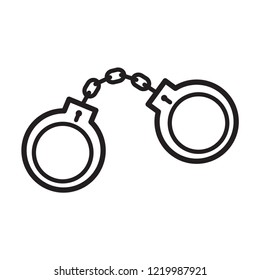 handcuffs icon in trendy flat design 