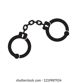 handcuffs icon in trendy flat design 