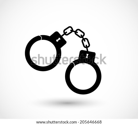 Handcuffs Icon Vector Stock Vector (Royalty Free) 205646668 - Shutterstock