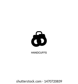 handcuffs icon vector black design