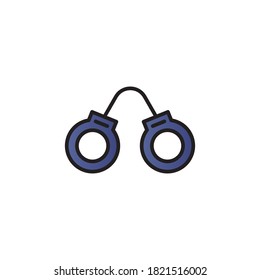 handcuffs icon vector. filled outline style. isolated on white background