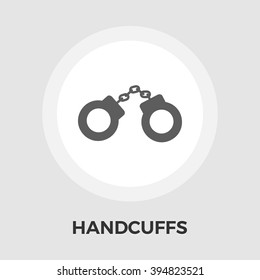 Handcuffs icon vector. Flat icon isolated on the white background. Editable EPS file. Vector illustration.