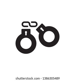handcuffs icon vector glyph style
