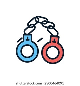 Handcuffs icon in vector. Illustration