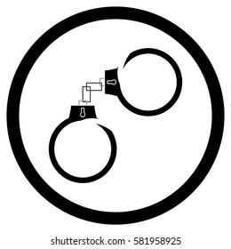 Handcuffs icon vector. Illustration of control for thief criminal illustration