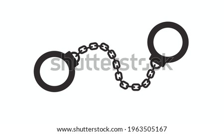 Handcuffs Icon. Vector isolated black and white illustration