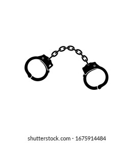 Handcuffs Icon, Vector On A White Background