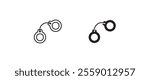 Handcuffs icon vector, sign, symbol, logo, illustration, editable stroke, flat design style isolated on white