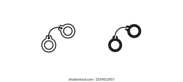 Handcuffs icon vector, sign, symbol, logo, illustration, editable stroke, flat design style isolated on white