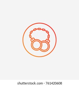 Handcuffs icon.gradient illustration isolated vector sign symbol