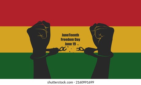 handcuffs illustration symbolizing freedom on juneteenth day celebration