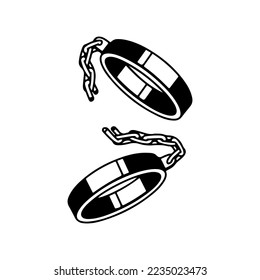 handcuffs illustration vector with concept