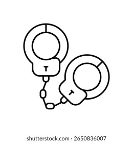 Handcuffs Law Arrest Line Icon