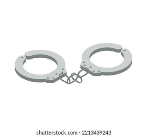 Handcuffs Law And Justice Isometric Icon