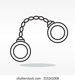 Handcuffs line icon