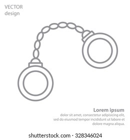 Handcuffs line icon
