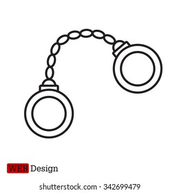 Handcuffs line icon