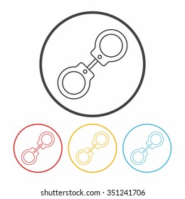 Handcuffs line icon