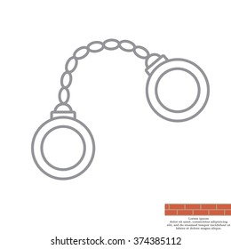 Handcuffs line icon