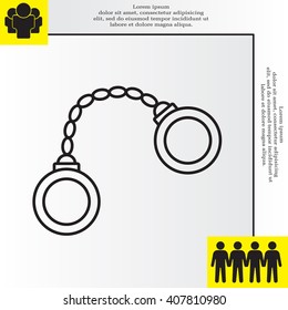 Handcuffs line icon