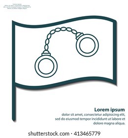 Handcuffs line icon
