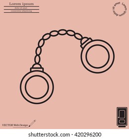 Handcuffs line icon