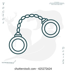 Handcuffs line icon