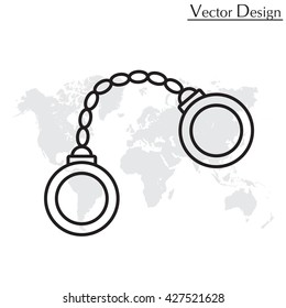 Handcuffs line icon