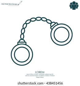 Handcuffs line icon
